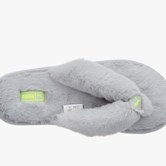 Puma Fluff Flip Slippers- Grey - Picture 3 of 9